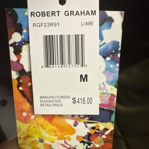 Robert Graham Quilted Utility Jacket Green Men's Size Medium New with tag - Picture 5 of 5